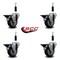 Service Caster 3.5'' Thermoplastic Rubber Swivel 7/8'' Expanding Stem Caster Set with Brake, 4PK SCC-EX20S3514-TPRB-PLB-78-4 - alternate 3